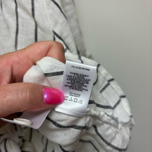 Sanctuary Striped Linen Blend Button Down Top - Picture 11 of 12